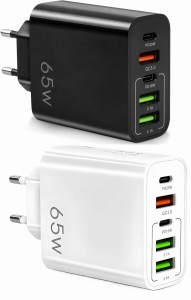 Ładowarka sieciowa 5-portowa 65W 3x USB  Quick Charge 3.0, 2x USB-C