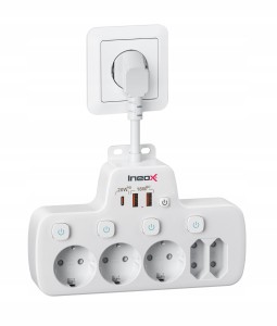 Rozdzielacz Listwa Wielofunkcyjna 5xAC 3xUSB PD20W QC18 Ineox LZW-5UW
