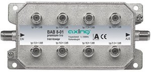 Odgałęźnik multitap przelotowy 8p AXING BAB 8-01