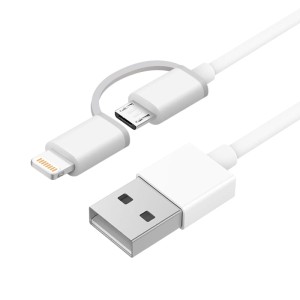 Kabel USB na Lightning / MicroUSB - 1m - certyfikat MFi - AL801 - ZMI