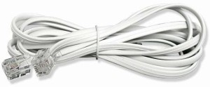 Przyłącze telefoniczne wtyk-wtyk - 20 metrów - biały