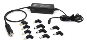 Samochodowy zasilacz uniwersalny do laptopa 90W z USB + końcówki